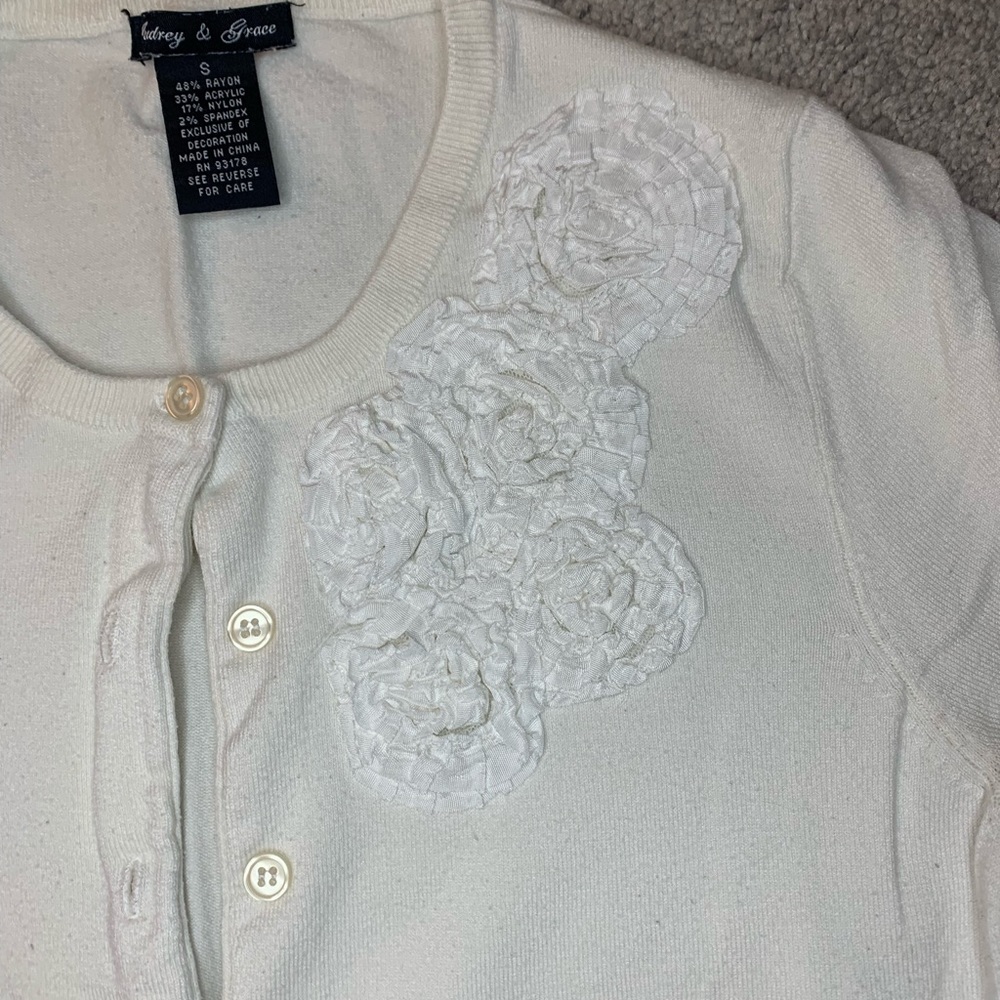 White cardigan size small